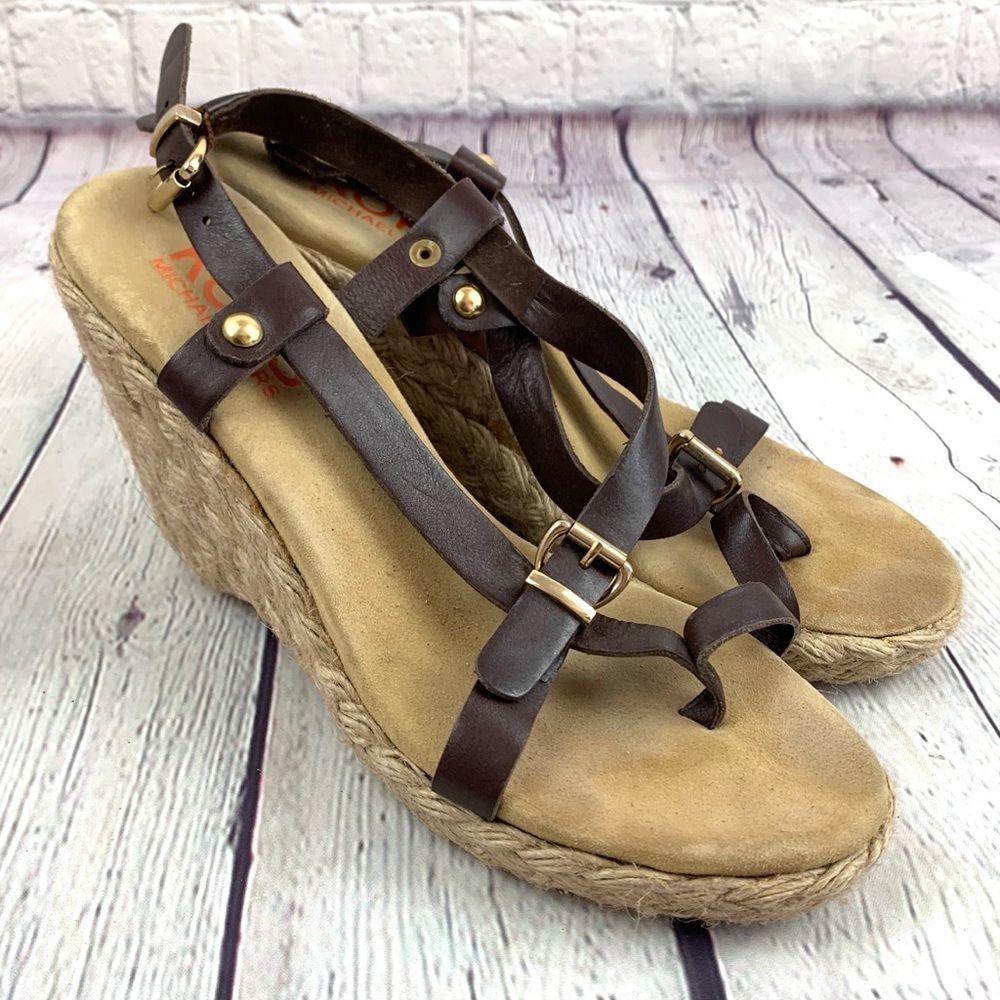 Michael Kors Brown Leather Espadrilles Size 39